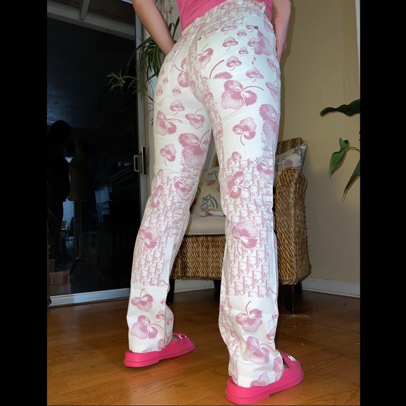 ❌ SOLD ❌ 💗RARE💗 Authentic Vintage Christian Dior Cherry Blossom Trotter Pants - Picture 4 of 14